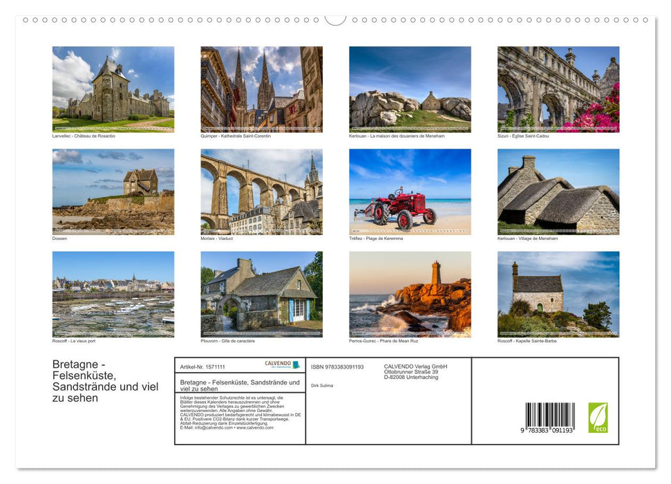 Bretagne - Felsenküste, Sandstrände und viel zu sehen (CALVENDO Premium Wandkalender 2024)
