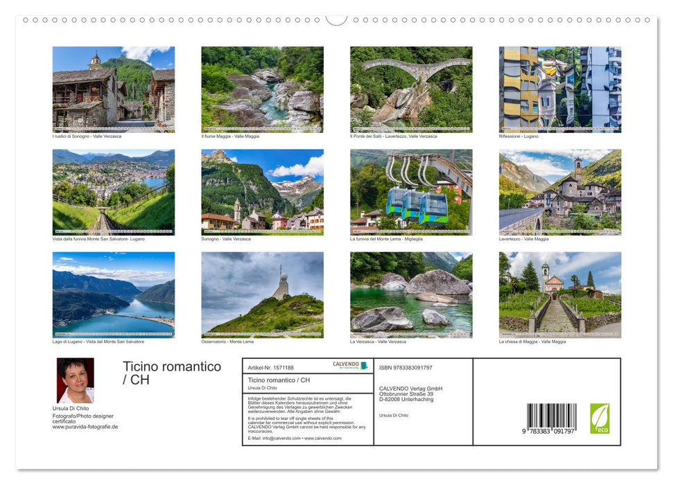 Ticino romantico (CALVENDO Premium Wandkalender 2024)