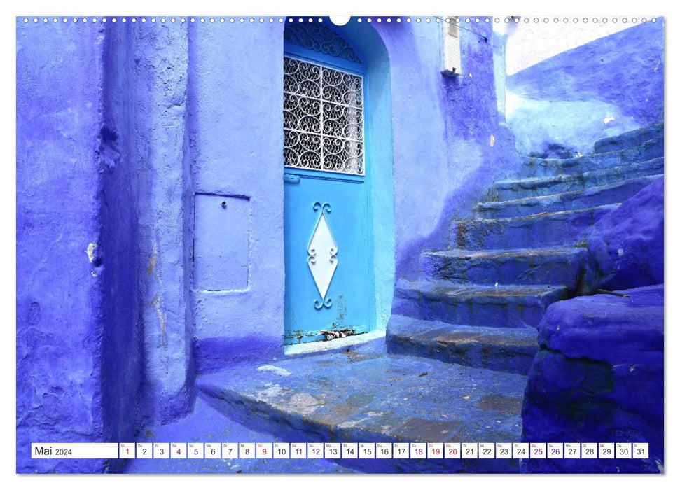 Chefchaouen - Blue Details (CALVENDO Premium Wandkalender 2024)