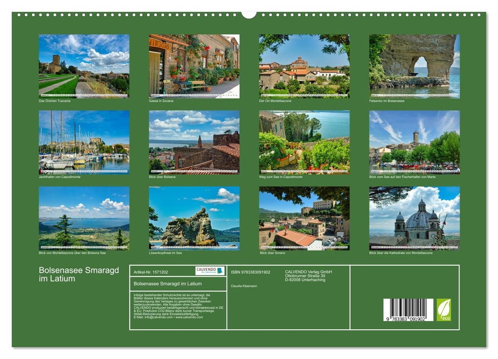 Bolsenasee Smaragd im Latium (CALVENDO Premium Wandkalender 2024)
