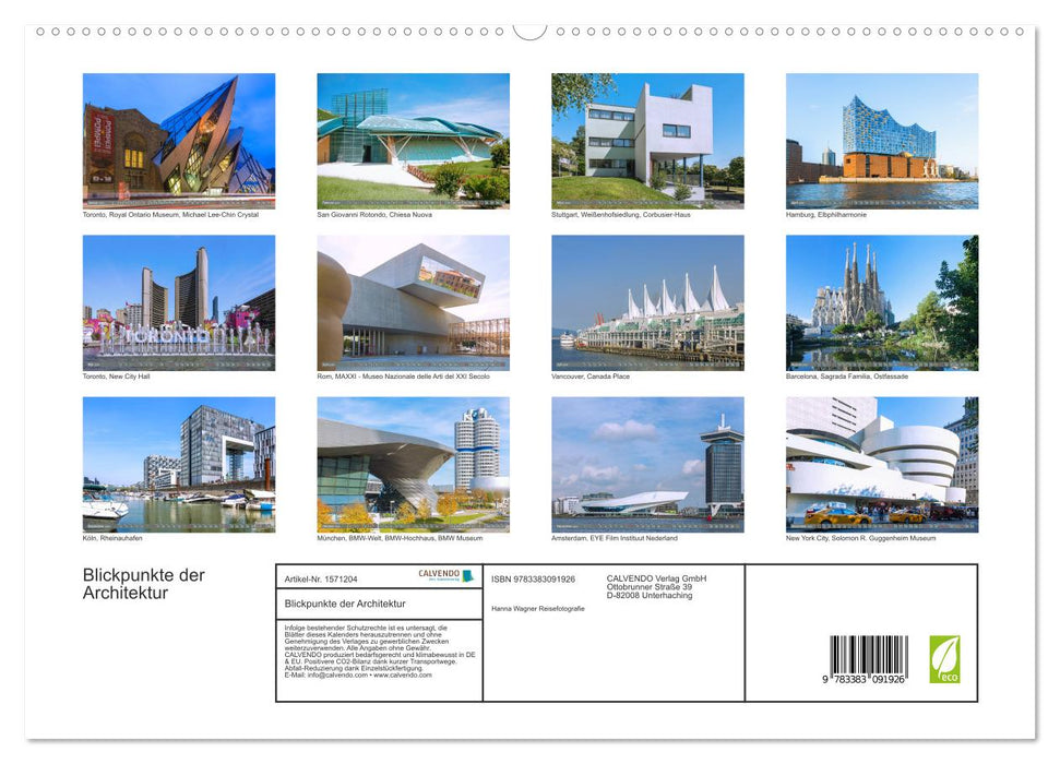 Blickpunkte der Architektur (CALVENDO Premium Wandkalender 2024)