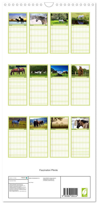 Fascination pour les chevaux (Agenda familial CALVENDO 2024) 