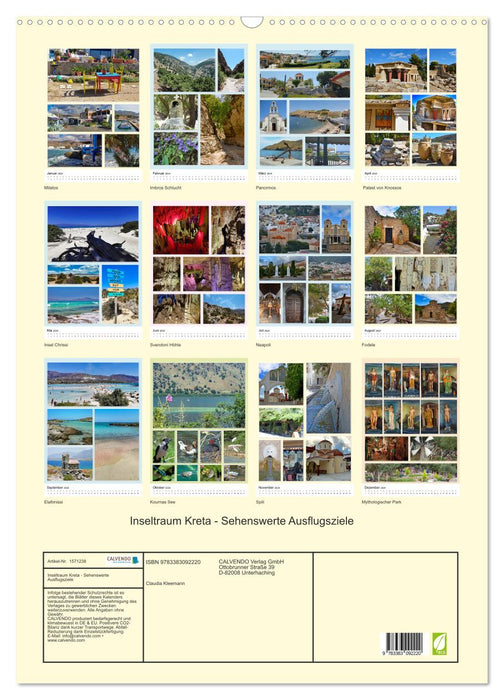 Island dream Crete - worthwhile excursion destinations (CALVENDO wall calendar 2024) 