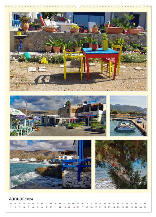 Île de rêve Crète - destinations d'excursion intéressantes (calendrier mural CALVENDO 2024) 