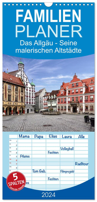 L'Allgäu - Ses vieilles villes pittoresques (Agenda familial CALVENDO 2024) 