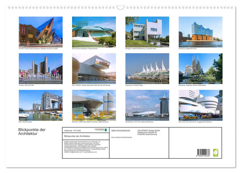 Blickpunkte der Architektur (CALVENDO Wandkalender 2024)