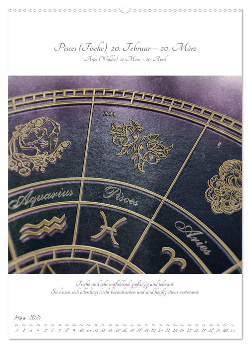 Zodiakus - Die Tierkreiszeichen im Jahresverlauf (CALVENDO Premium Wandkalender 2024)