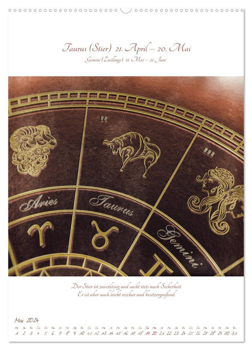 Zodiakus - Die Tierkreiszeichen im Jahresverlauf (CALVENDO Premium Wandkalender 2024)