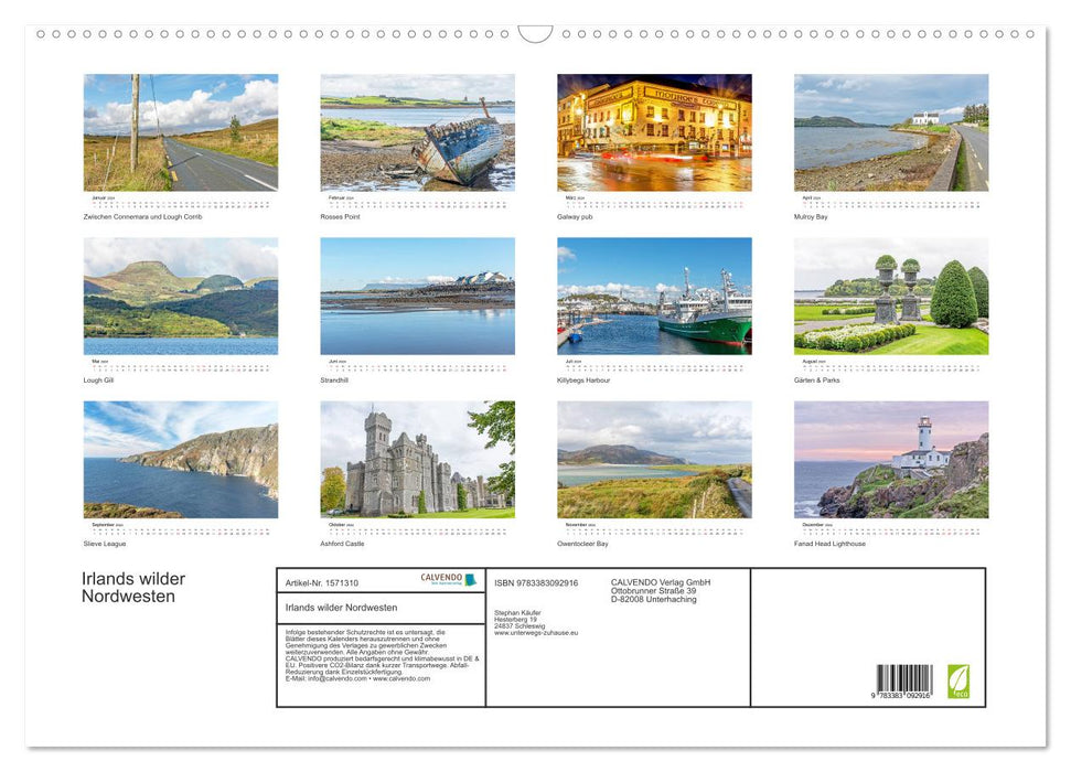 Irlands wilder Nordwesten, zwischen Galway und Fanad Head Lighthouse (CALVENDO Wandkalender 2024)