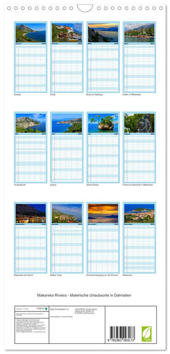 Makarska Riviera - Malerische Urlaubsorte in Dalmatien (CALVENDO Familienplaner 2024)