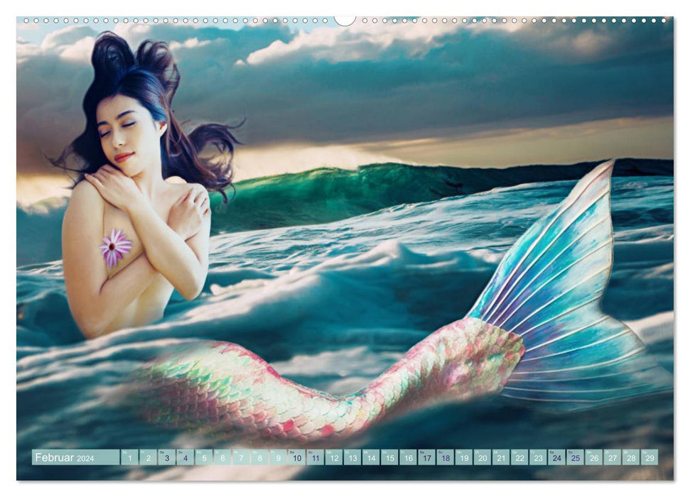 Meerjungfrauen - halbgöttliche Fabelwesen (CALVENDO Premium Wandkalender 2024)