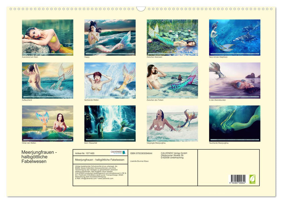 Meerjungfrauen - halbgöttliche Fabelwesen (CALVENDO Wandkalender 2024)