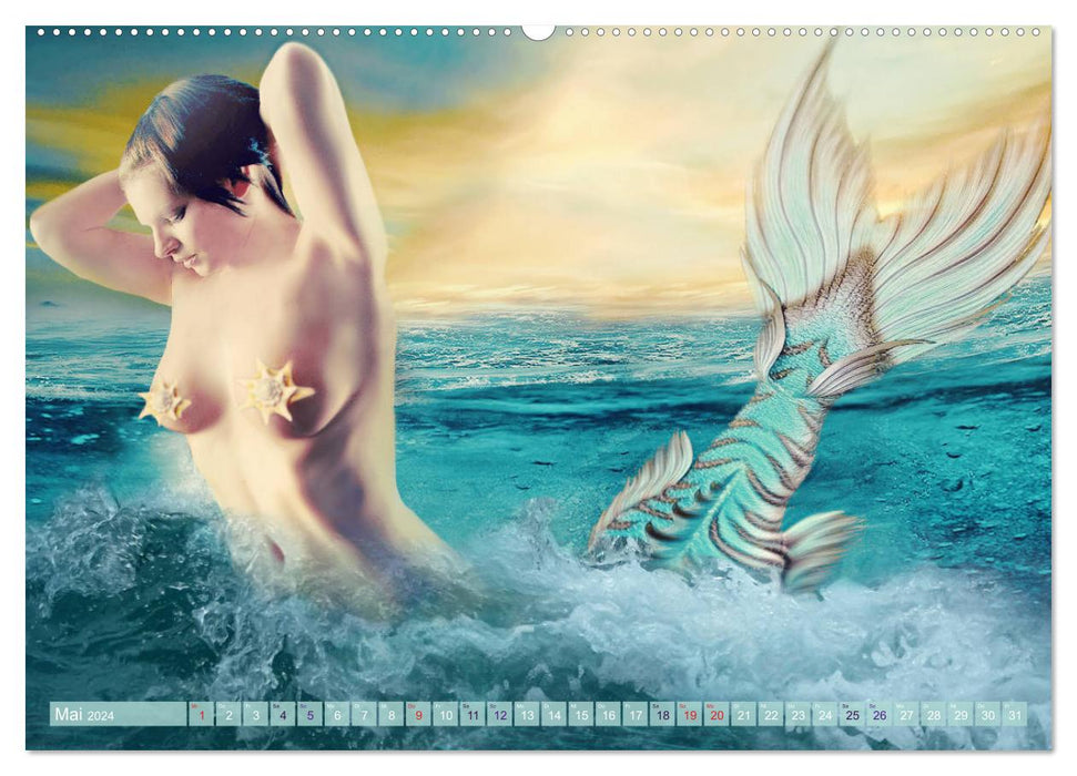 Meerjungfrauen - halbgöttliche Fabelwesen (CALVENDO Wandkalender 2024)
