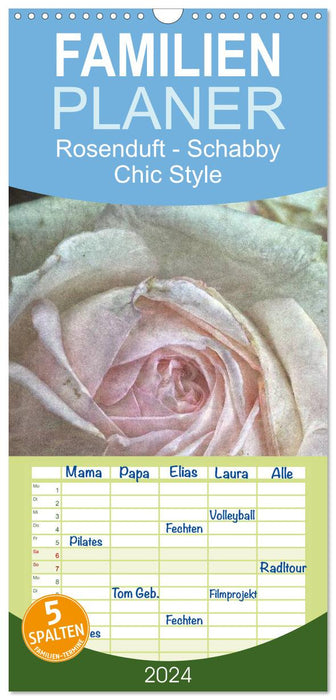 Parfum Rose Style Shabby Chic (Agenda familial CALVENDO 2024) 