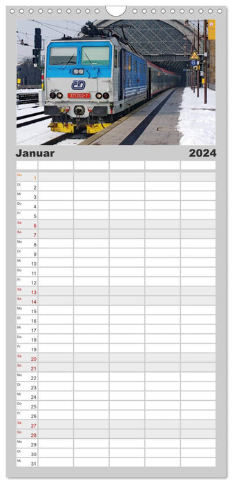 Europäische Eisenbahnen im Auge der Kamera (CALVENDO Familienplaner 2024)