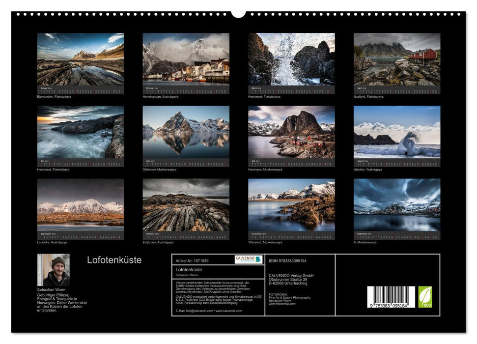 Lofotenküste (CALVENDO Premium Wandkalender 2024)