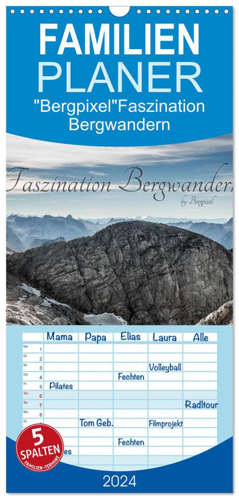 "Bergpixel" Faszination Bergwandern (CALVENDO Familienplaner 2024)
