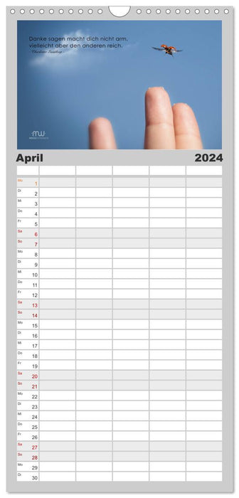 Pensées... calendrier illustré avec dictons (Planificateur familial CALVENDO 2024) 