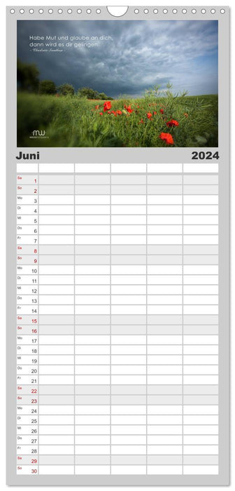 Gedanken... Bildkalender mit Sprüchen (CALVENDO Familienplaner 2024)