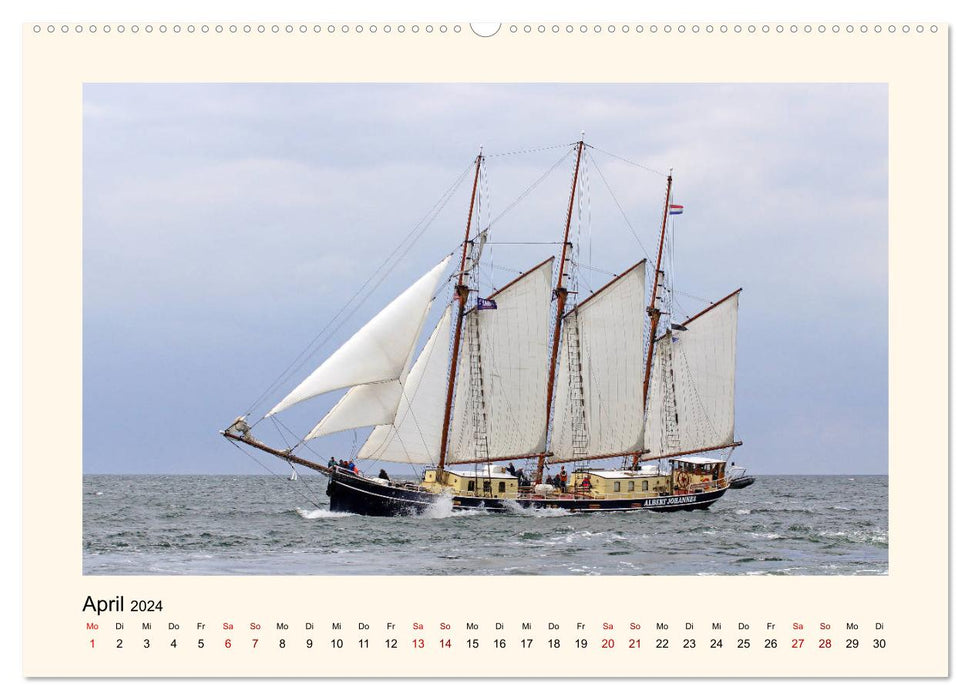 Unter vollen Segeln Traditionssegler auf der Ostsee (CALVENDO Premium Wandkalender 2024)