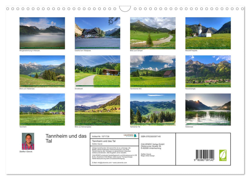 Tannheim und das Tal (CALVENDO Wandkalender 2024)