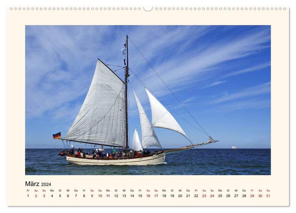 Unter vollen Segeln Traditionssegler auf der Ostsee (CALVENDO Wandkalender 2024)
