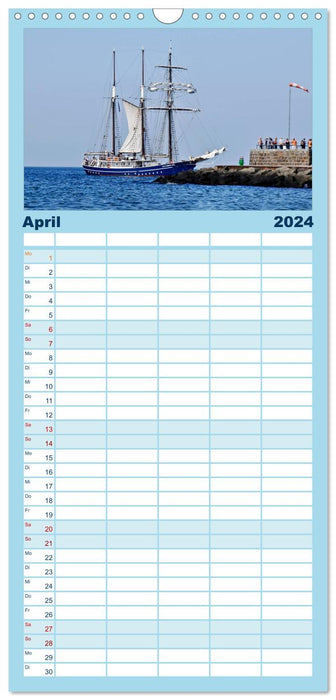 Warnemünde - Paysages maritimes (Agenda familial CALVENDO 2024) 