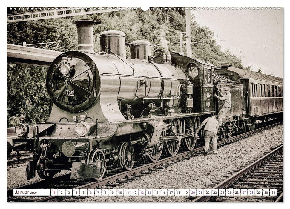 Dampflokomotiven - dampfende Stahlkolosse (CALVENDO Premium Wandkalender 2024)