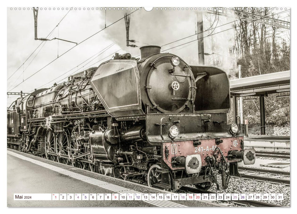 Dampflokomotiven - dampfende Stahlkolosse (CALVENDO Premium Wandkalender 2024)