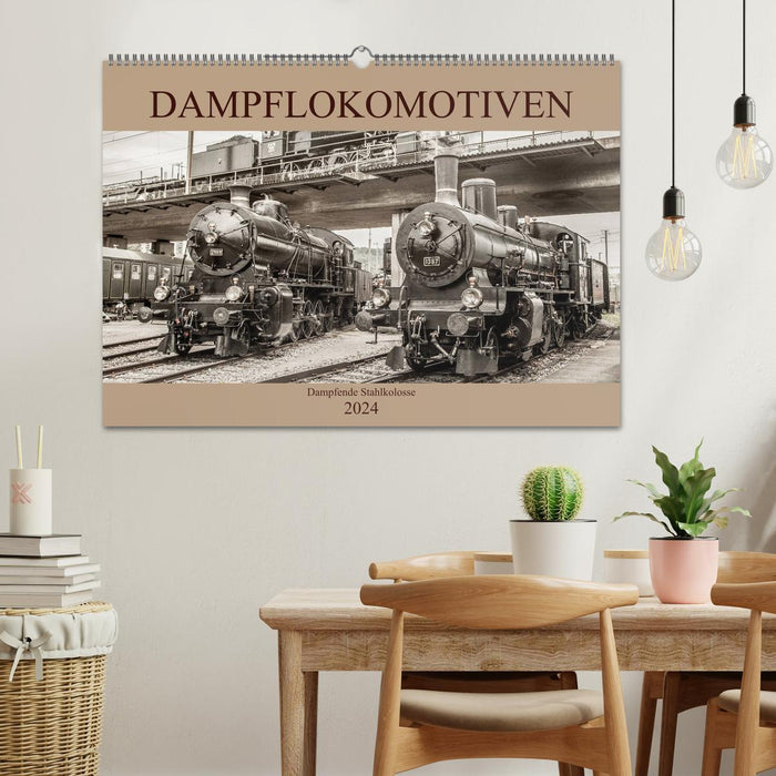 Dampflokomotiven - dampfende Stahlkolosse (CALVENDO Wandkalender 2024)