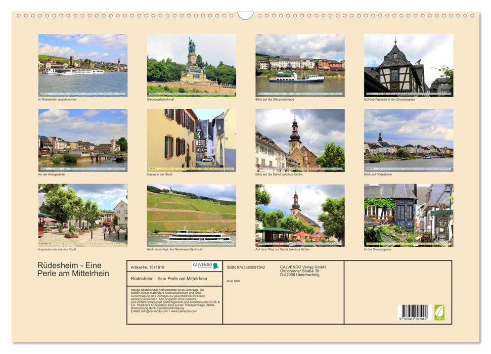 Rüdesheim - Eine Perle am Mittelrhein (CALVENDO Wandkalender 2024)