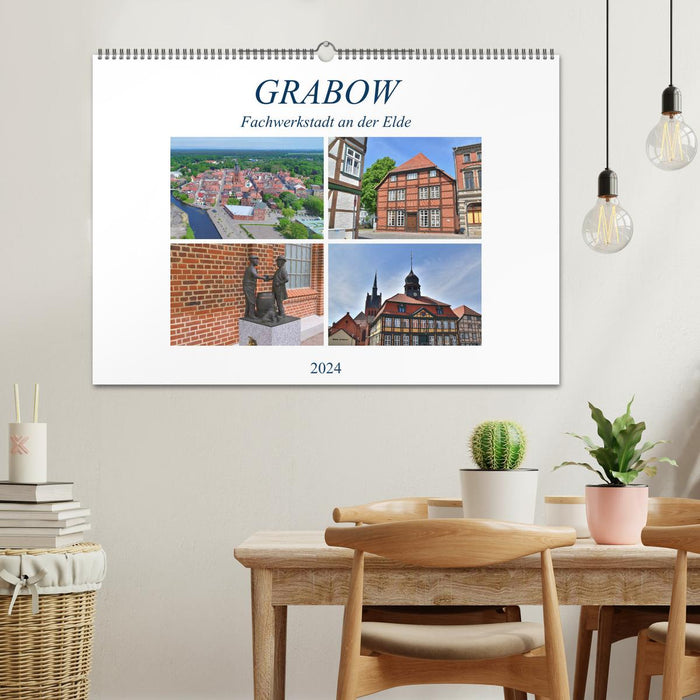 Grabow - Fachwerkstadt an der Elde (CALVENDO Wandkalender 2024)