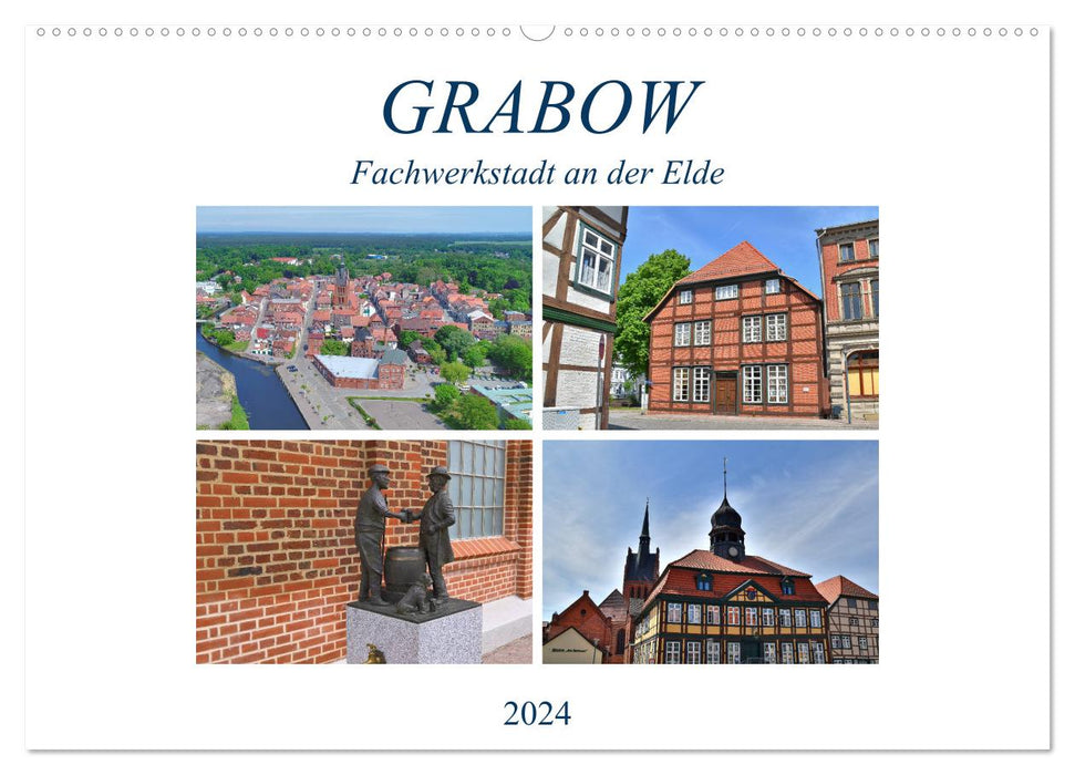 Grabow - Fachwerkstadt an der Elde (CALVENDO Wandkalender 2024)