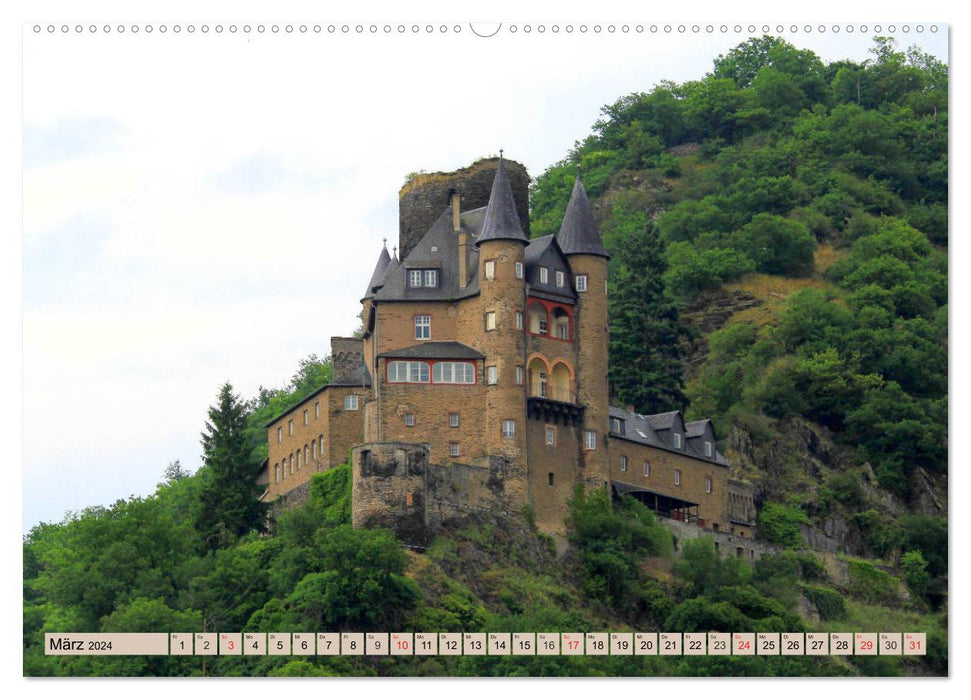 Am Mittelrhein entlang - Sehenswerte Burgen (CALVENDO Wandkalender 2024)