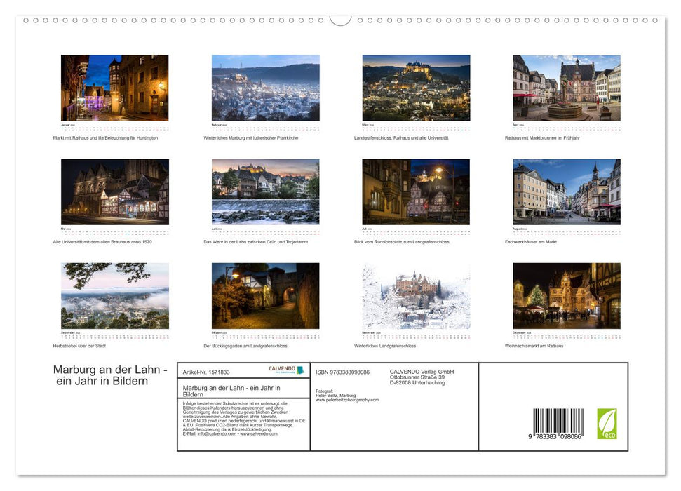 Marburg an der Lahn - ein Jahr in Bildern (CALVENDO Premium Wandkalender 2024)