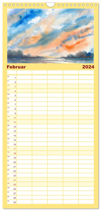 Paysage à l'aquarelle (Agenda familial CALVENDO 2024) 