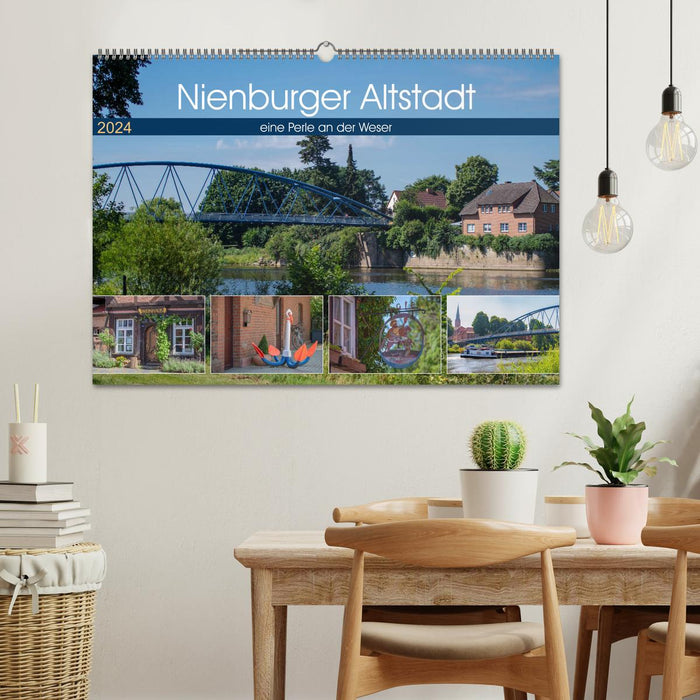 Vieille ville de Nienbourg, une perle sur la Weser (calendrier mural CALVENDO 2024) 