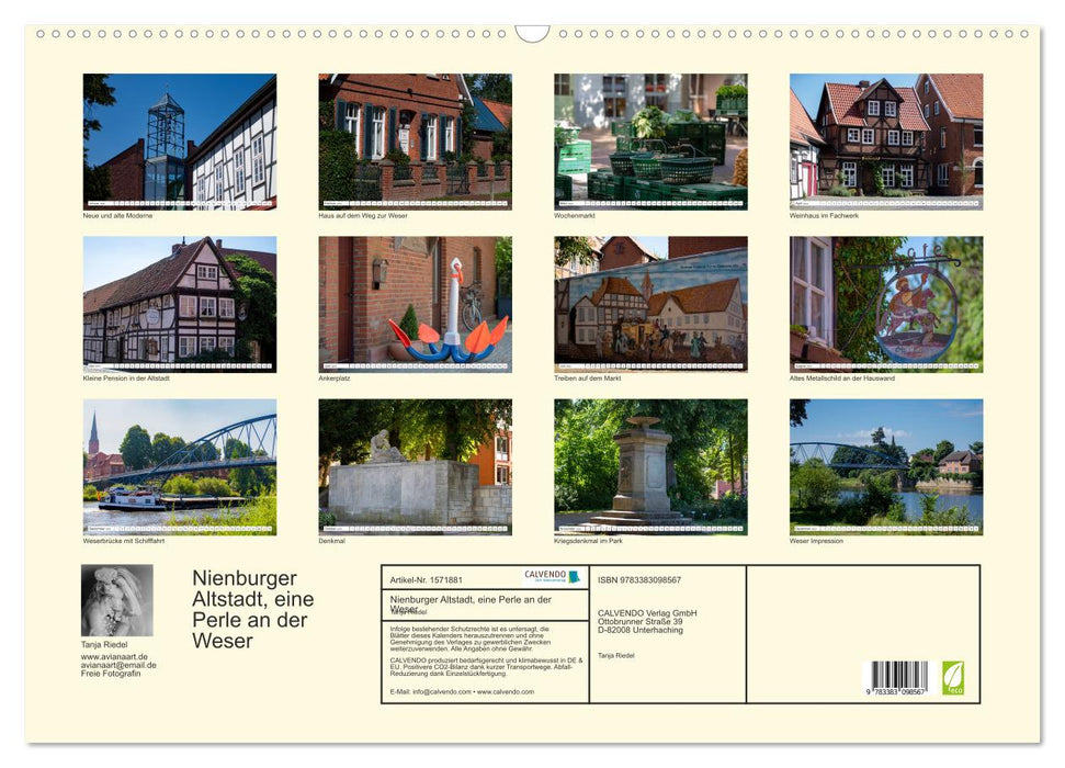 Nienburger Altstadt, eine Perle an der Weser (CALVENDO Wandkalender 2024)