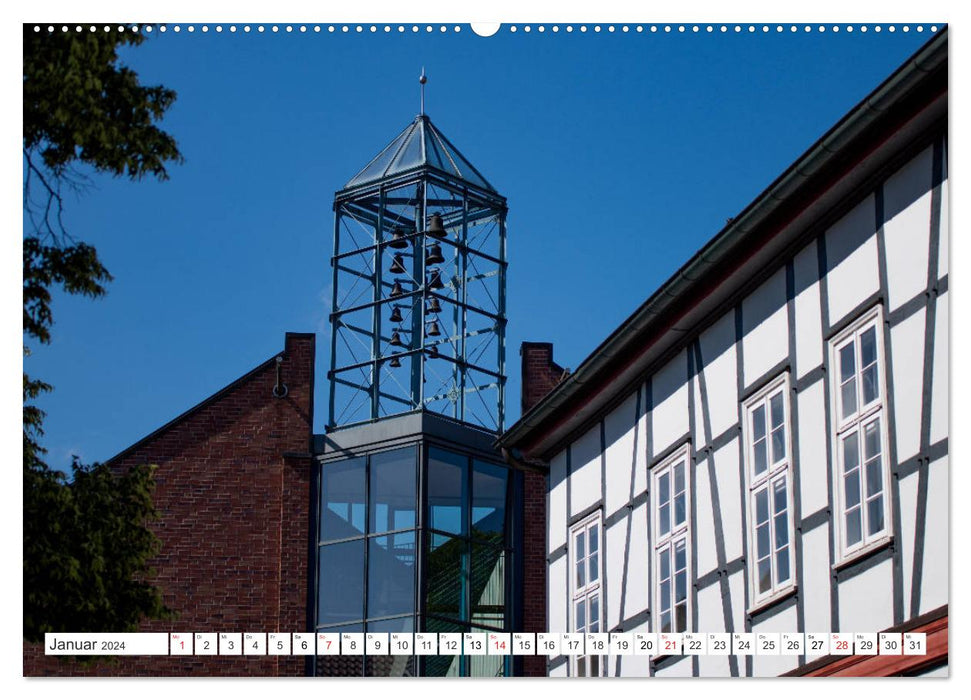 Vieille ville de Nienbourg, une perle sur la Weser (calendrier mural CALVENDO 2024) 