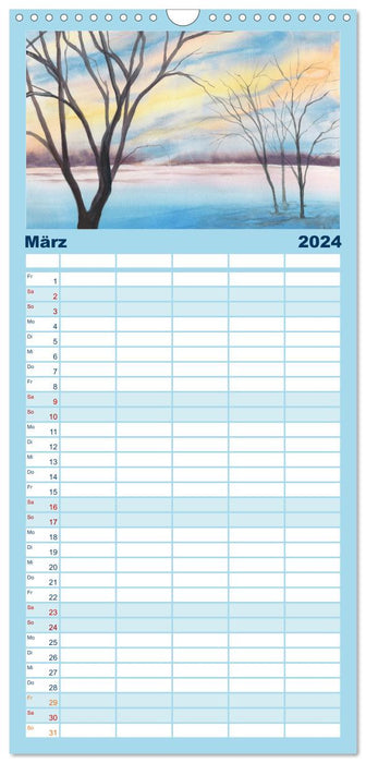 Aquarelles saisonnières (Agenda familial CALVENDO 2024) 
