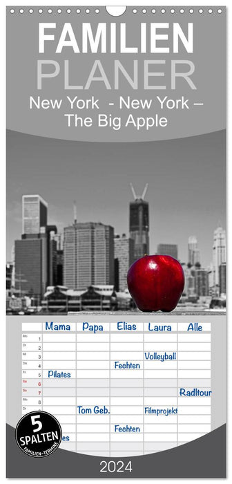New York – La Grosse Pomme (Planificateur familial CALVENDO 2024) 