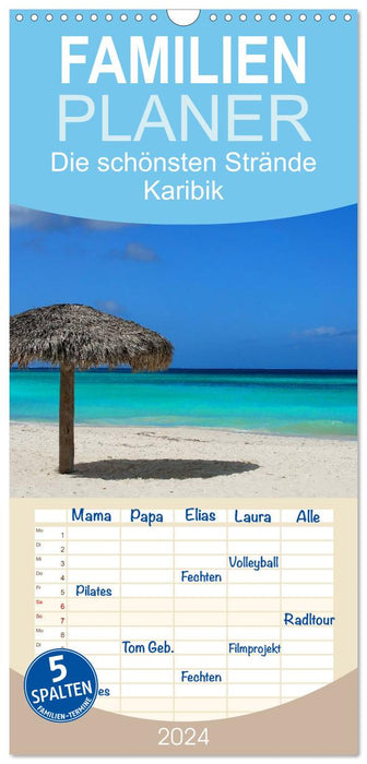 Les plus belles plages des Caraïbes (Agenda familial CALVENDO 2024) 