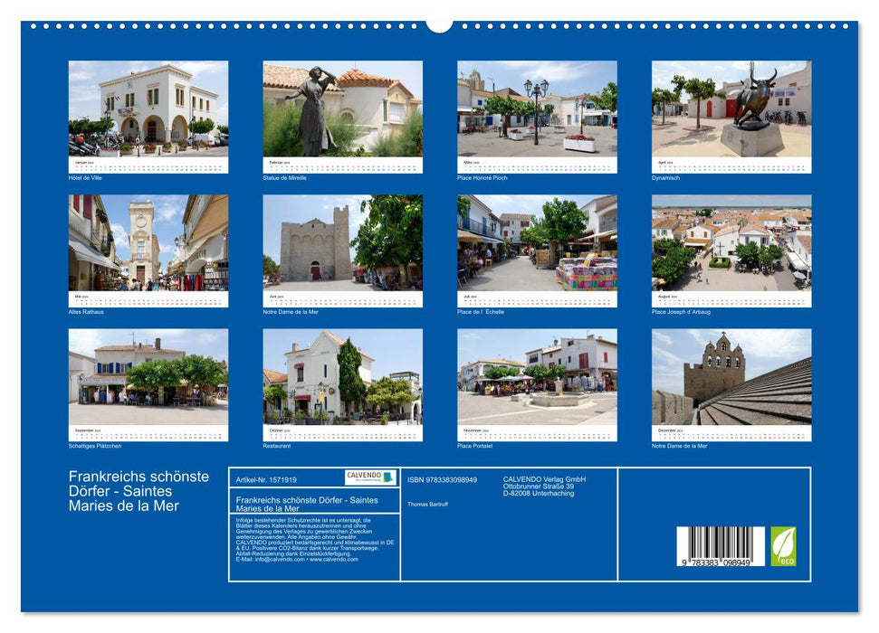Frankreichs schönste Dörfer - Saintes Maries de la Mer (CALVENDO Premium Wandkalender 2024)
