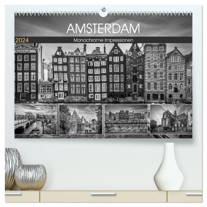 AMSTERDAM Monochrome Impressionen (CALVENDO Premium Wandkalender 2024)