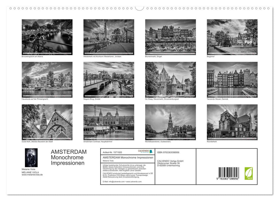 AMSTERDAM Monochrome Impressionen (CALVENDO Premium Wandkalender 2024)