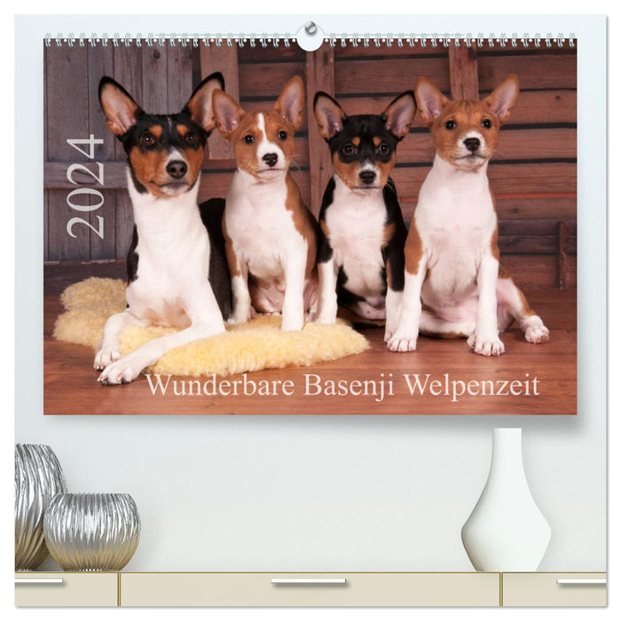 Wunderbare Basenji Welpenzeit (CALVENDO Premium Wandkalender 2024)