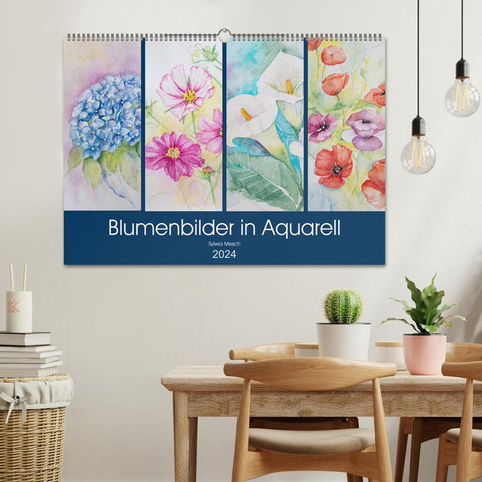 Blumenbilder in Aquarell (CALVENDO Wandkalender 2024)