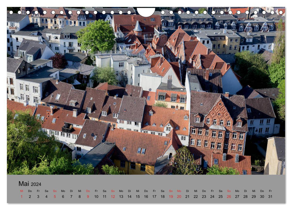 Dächer von Flensburg (CALVENDO Wandkalender 2024)