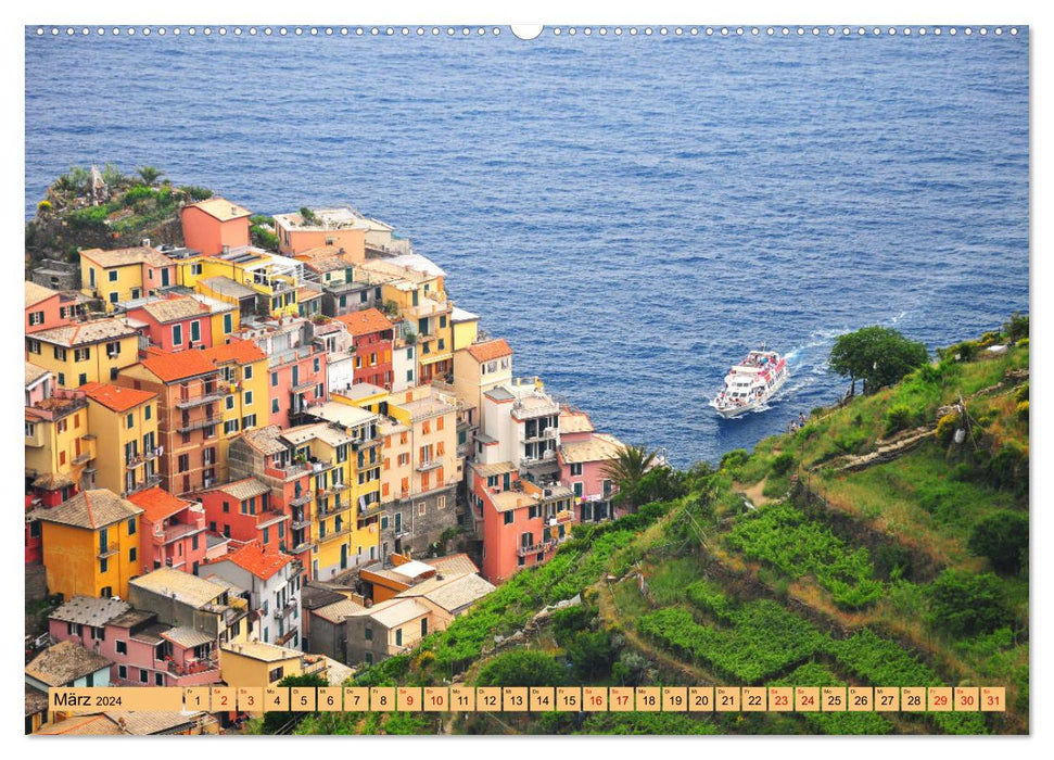 Cinque Terre - die bunten Dörfer Liguriens (CALVENDO Premium Wandkalender 2024)