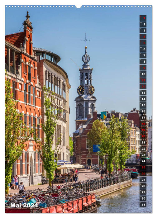 AMSTERDAM Charmantes Stadtherz (CALVENDO Premium Wandkalender 2024)